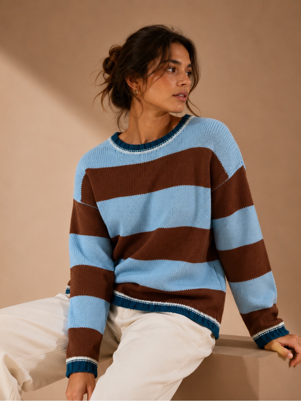 Mossimo Supply Co. Colorblock Striped Sweater Size L